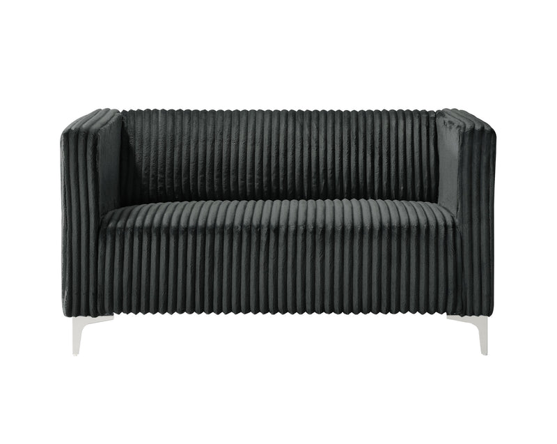Home Design Gavin Velvet Square Arm Loveseat