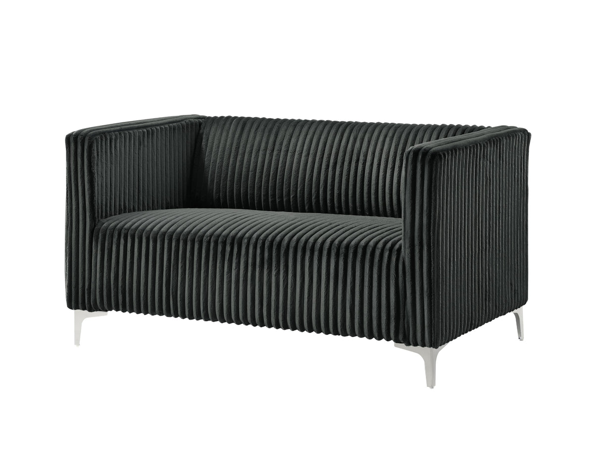 Home Design Gavin Velvet Square Arm Loveseat