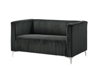 Home Design Gavin Velvet Square Arm Loveseat