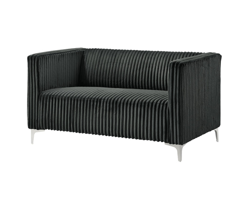 Home Design Gavin Velvet Square Arm Loveseat