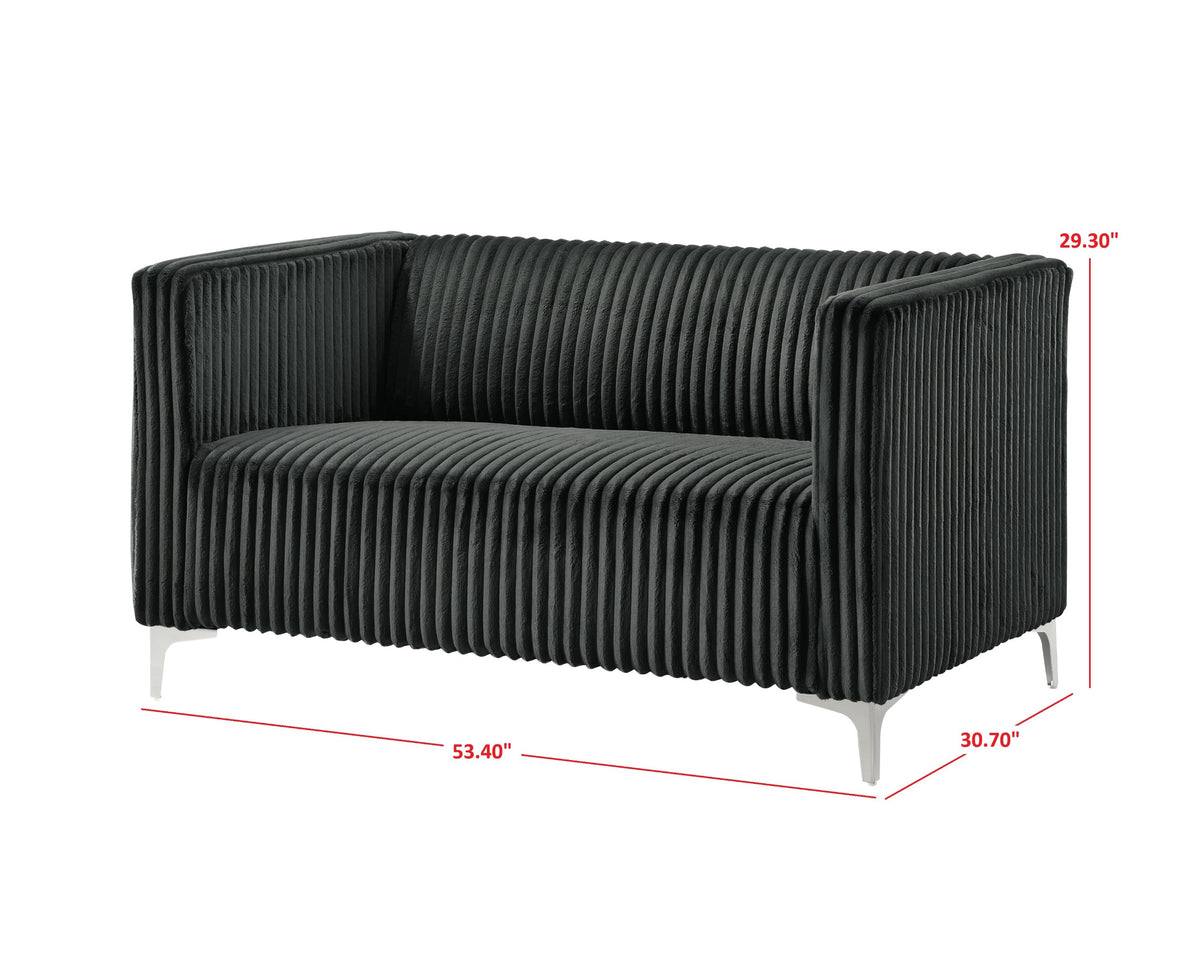 Home Design Gavin Velvet Square Arm Loveseat