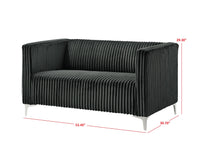 Home Design Gavin Velvet Square Arm Loveseat