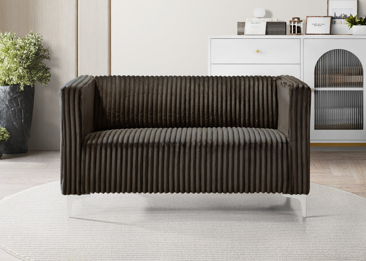 Home Design Gavin Velvet Square Arm Loveseat