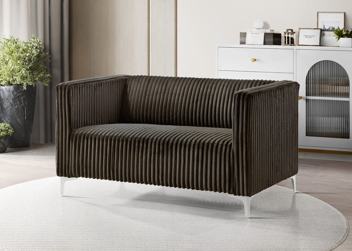 Home Design Gavin Velvet Square Arm Loveseat