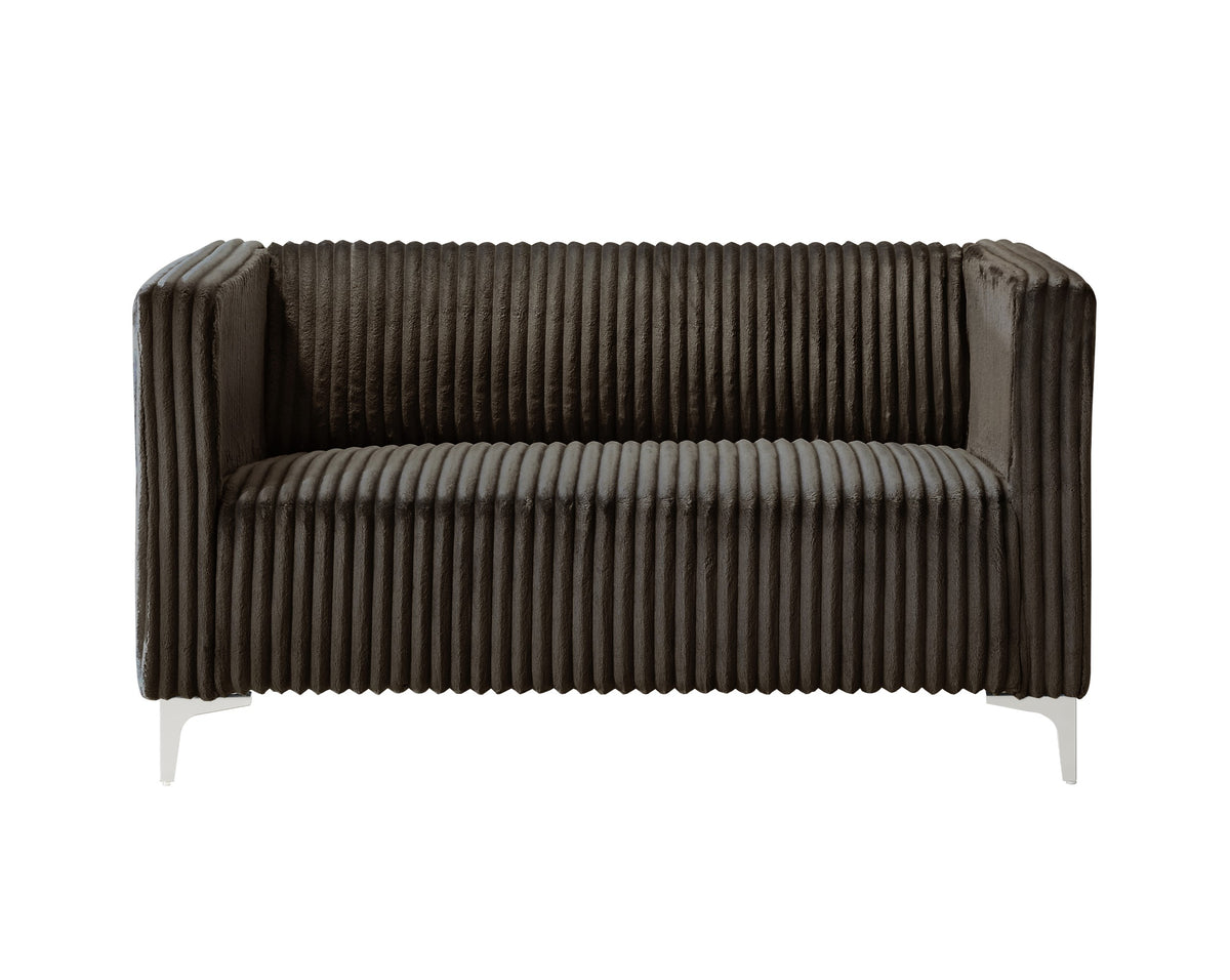 Home Design Gavin Velvet Square Arm Loveseat