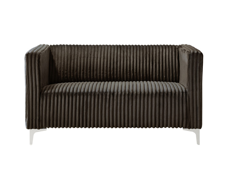 Home Design Gavin Velvet Square Arm Loveseat