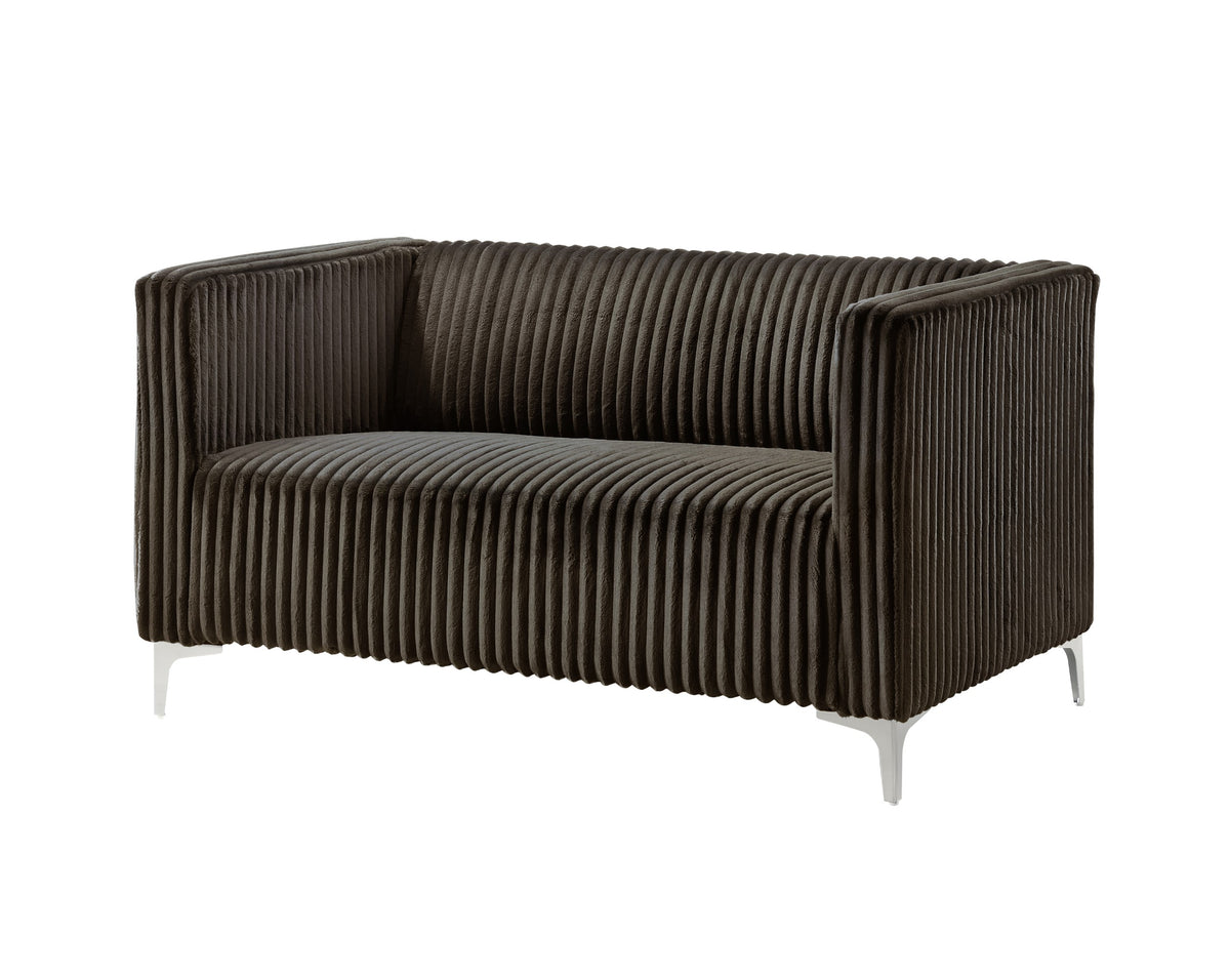 Home Design Gavin Velvet Square Arm Loveseat