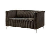 Home Design Gavin Velvet Square Arm Loveseat