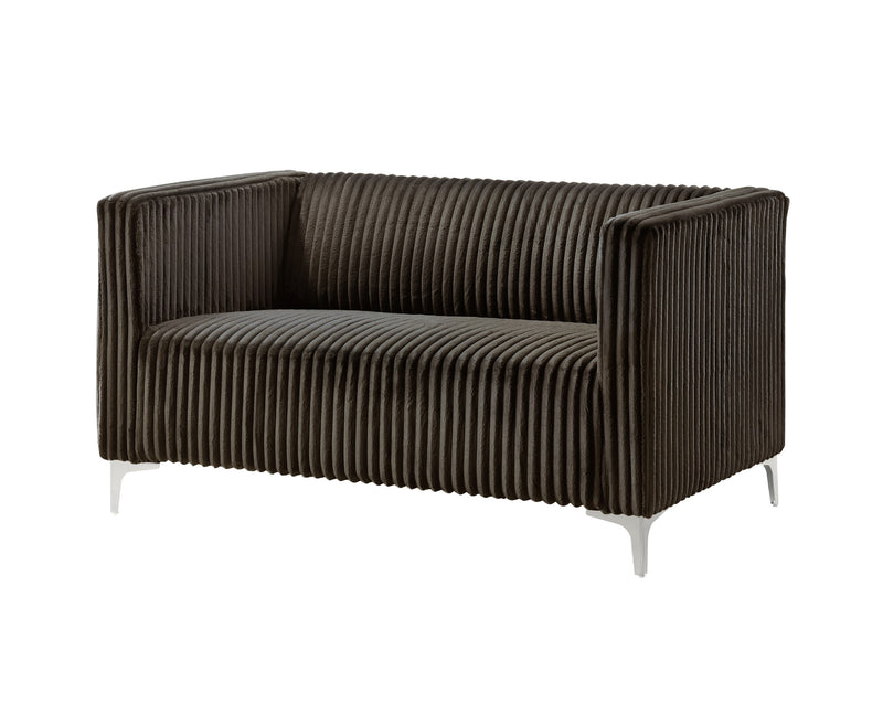 Home Design Gavin Velvet Square Arm Loveseat