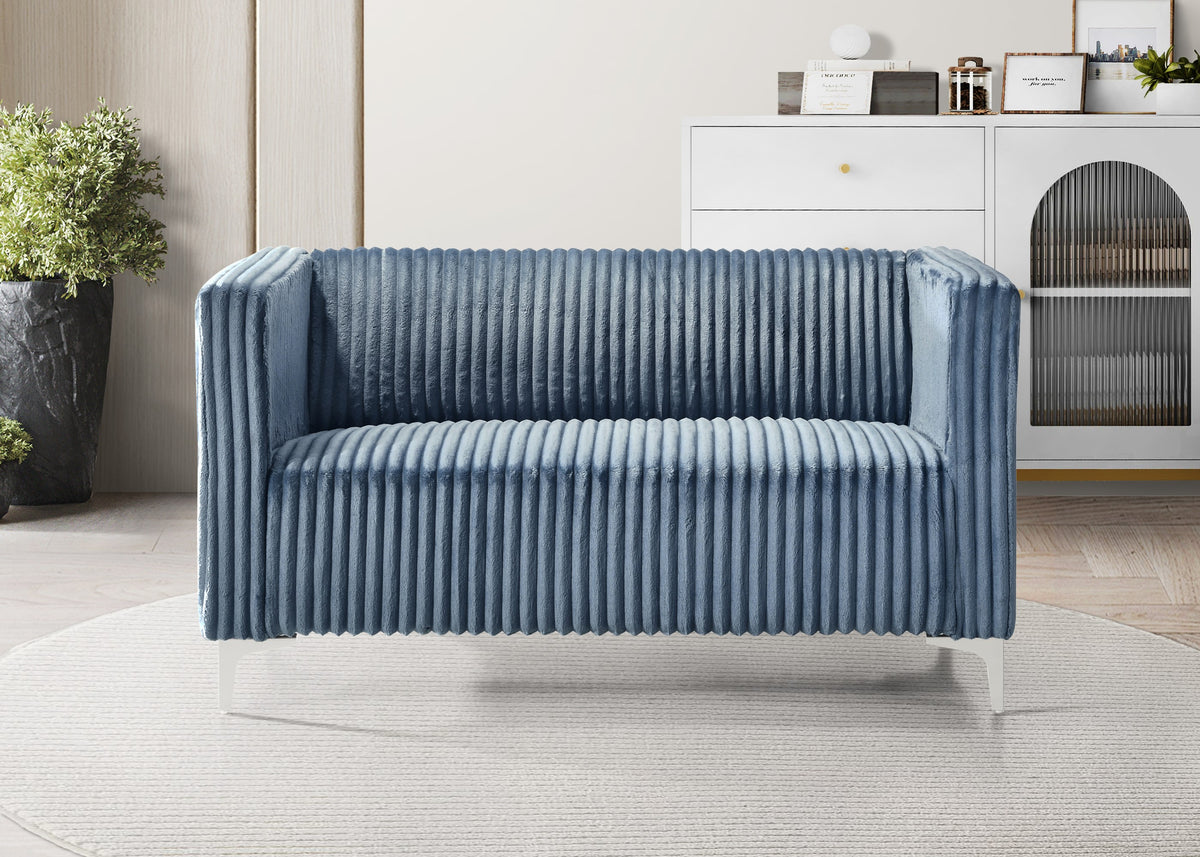 Home Design Gavin Velvet Square Arm Loveseat