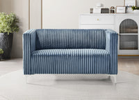 Home Design Gavin Velvet Square Arm Loveseat