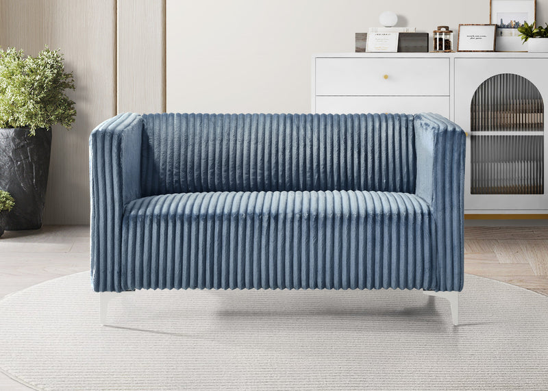 Home Design Gavin Velvet Square Arm Loveseat