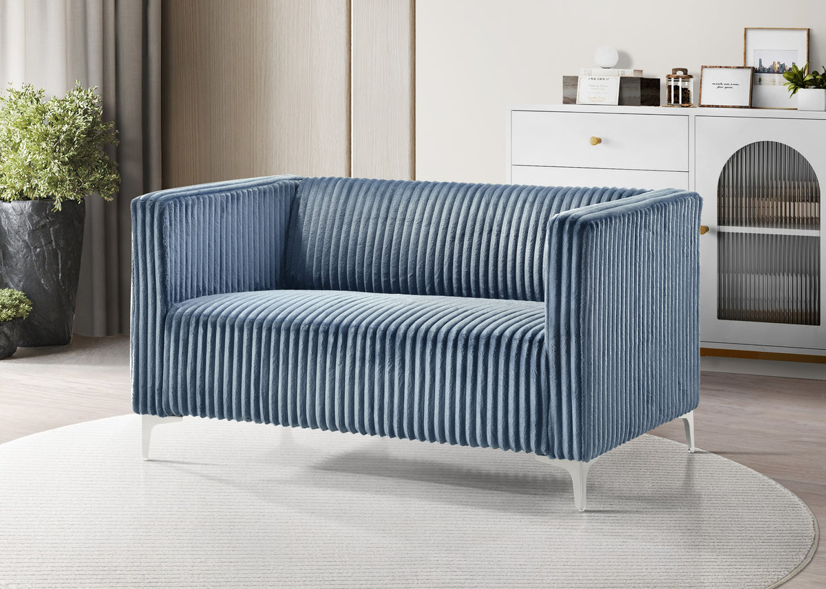 Home Design Gavin Velvet Square Arm Loveseat