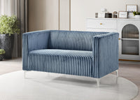 Home Design Gavin Velvet Square Arm Loveseat