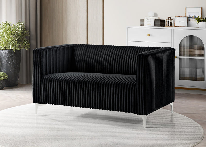 Home Design Gavin Velvet Square Arm Loveseat