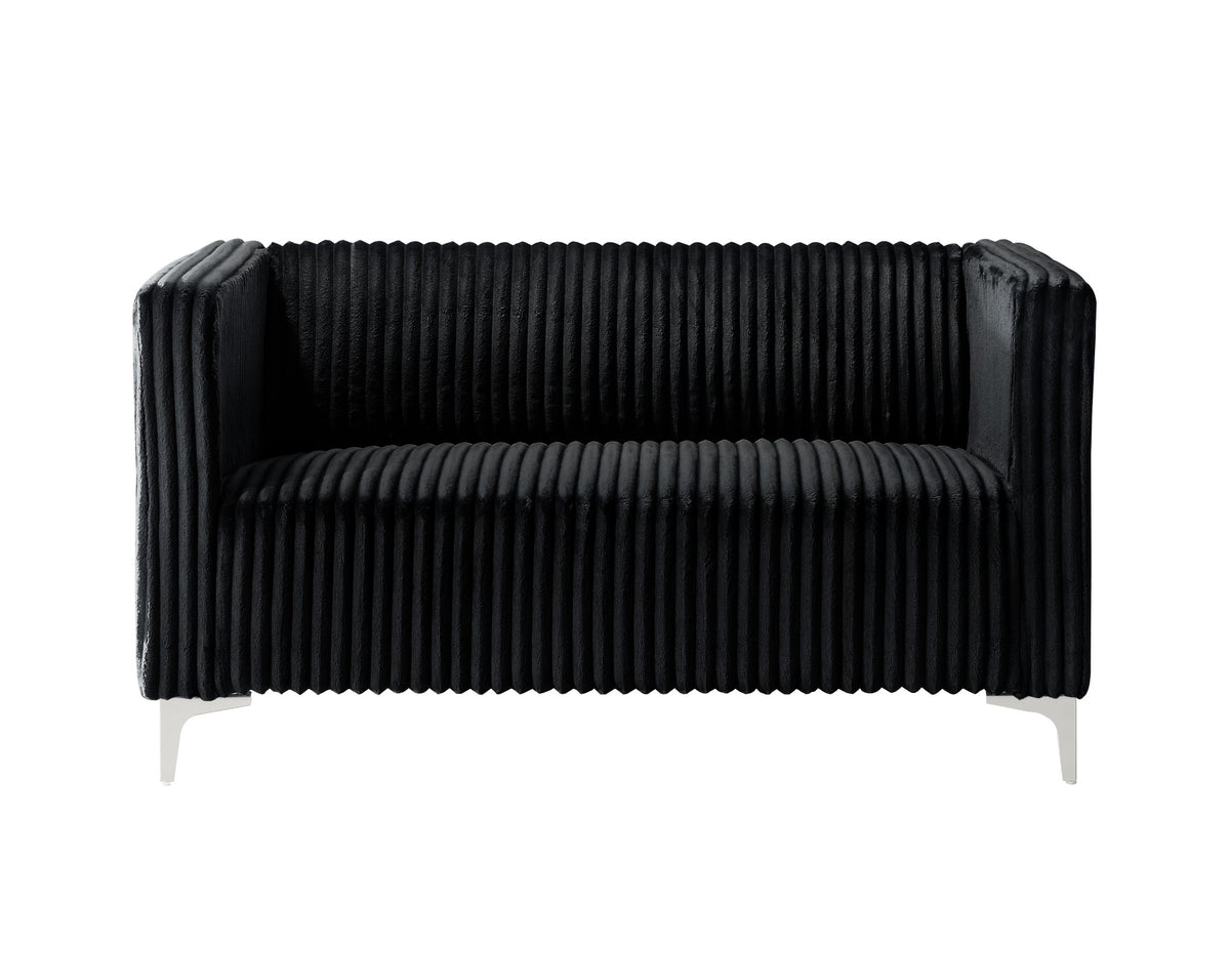 Home Design Gavin Velvet Square Arm Loveseat