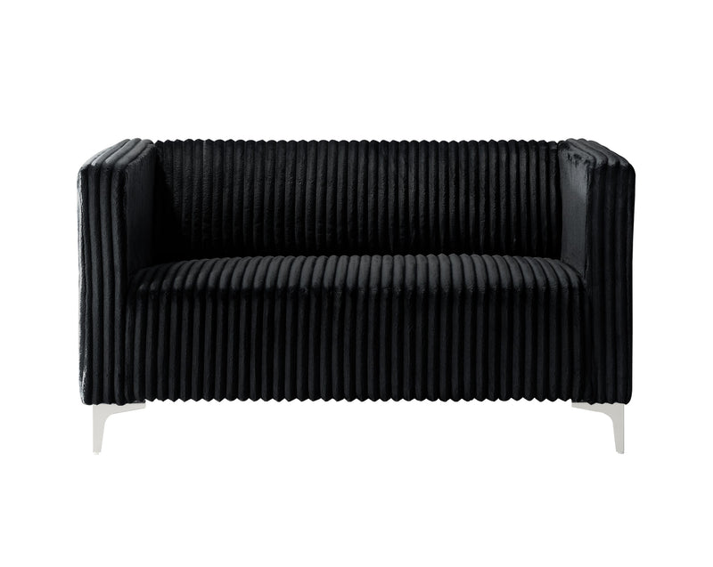 Home Design Gavin Velvet Square Arm Loveseat