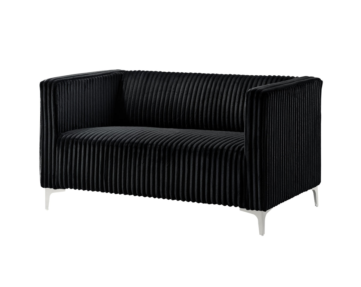 Home Design Gavin Velvet Square Arm Loveseat