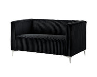 Home Design Gavin Velvet Square Arm Loveseat