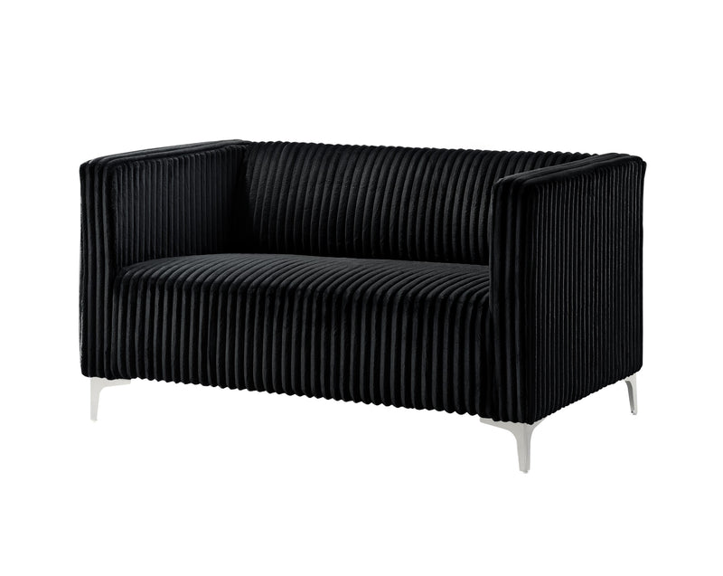 Home Design Gavin Velvet Square Arm Loveseat