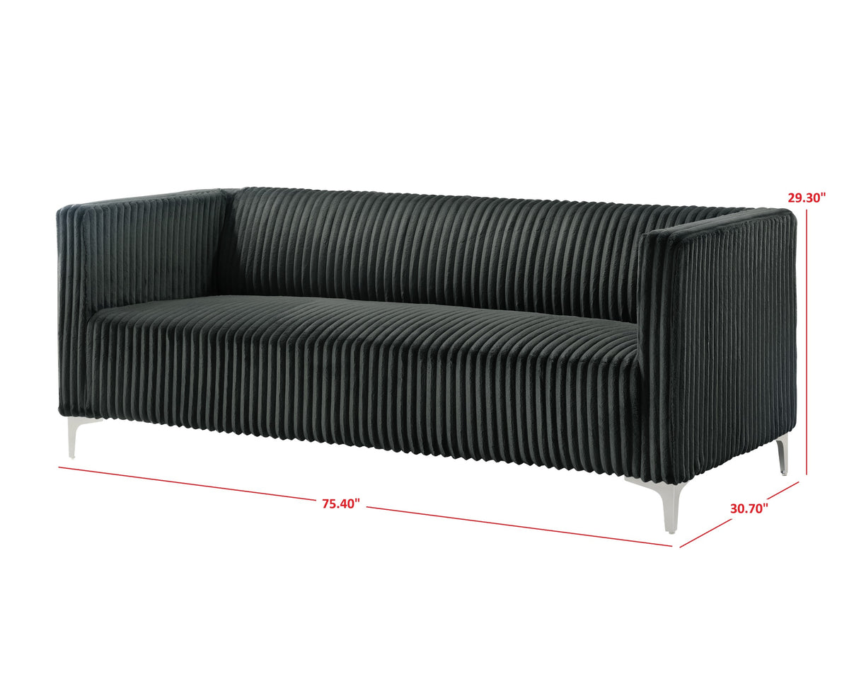 Home Design Gavin Velvet Square Arm Sofa
