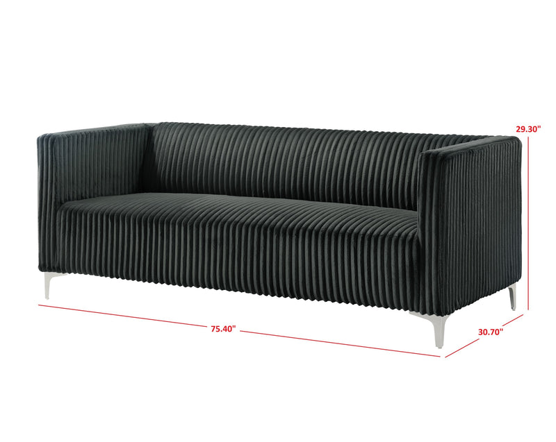 Home Design Gavin Velvet Square Arm Sofa
