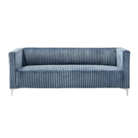 Home Design Gavin 2-Piece Velvet Living Room Set with Loveseat and Sofa, Square Arm Design, Channel Tufted Upholstery