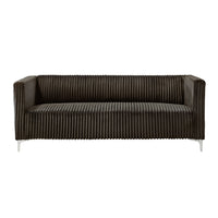Home Design Gavin 2-Piece Velvet Living Room Set with Loveseat and Sofa, Square Arm Design, Channel Tufted Upholstery