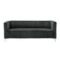 Home Design Gavin 2-Piece Velvet Living Room Set with Loveseat and Sofa, Square Arm Design, Channel Tufted Upholstery