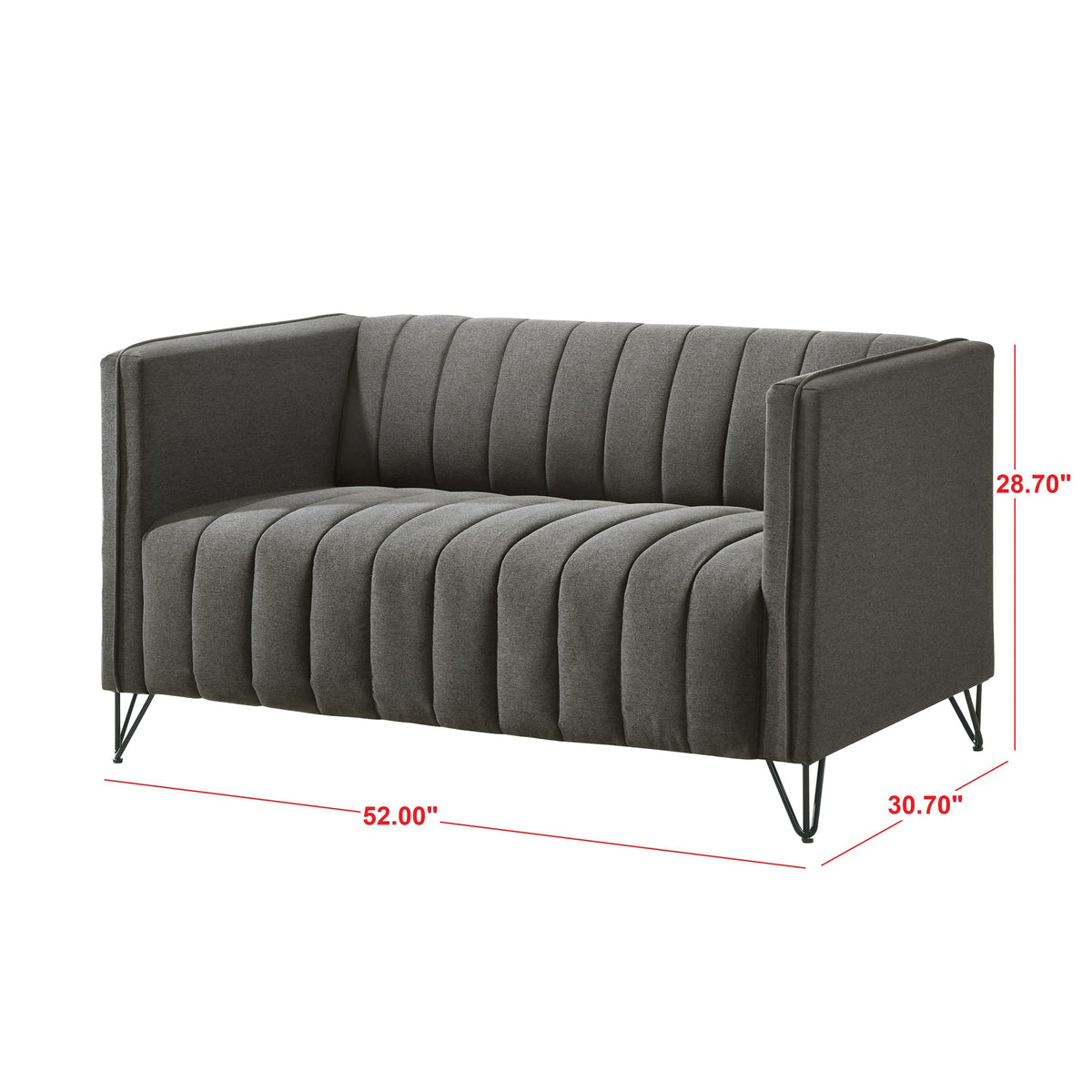Home Design Kurtis Square Arm Loveseat