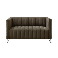 Home Design Kurtis 2-Piece Living Room Set with Square Arm Loveseat and Sofa, Channel-Tufted Upholstery