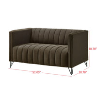 Home Design Kurtis 2-Piece Living Room Set with Square Arm Loveseat and Sofa, Channel-Tufted Upholstery