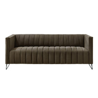 Home Design Kurtis 2-Piece Living Room Set with Square Arm Loveseat and Sofa, Channel-Tufted Upholstery