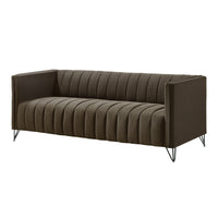 Home Design Kurtis 2-Piece Living Room Set with Square Arm Loveseat and Sofa, Channel-Tufted Upholstery