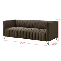 Home Design Kurtis 2-Piece Living Room Set with Square Arm Loveseat and Sofa, Channel-Tufted Upholstery