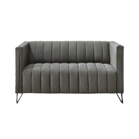 Home Design Kurtis 2-Piece Living Room Set with Square Arm Loveseat and Sofa, Channel-Tufted Upholstery