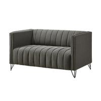Home Design Kurtis 2-Piece Living Room Set with Square Arm Loveseat and Sofa, Channel-Tufted Upholstery