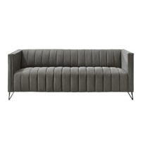 Home Design Kurtis 2-Piece Living Room Set with Square Arm Loveseat and Sofa, Channel-Tufted Upholstery