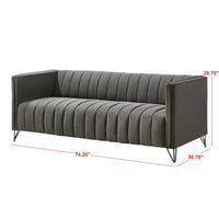 Home Design Kurtis 2-Piece Living Room Set with Square Arm Loveseat and Sofa, Channel-Tufted Upholstery