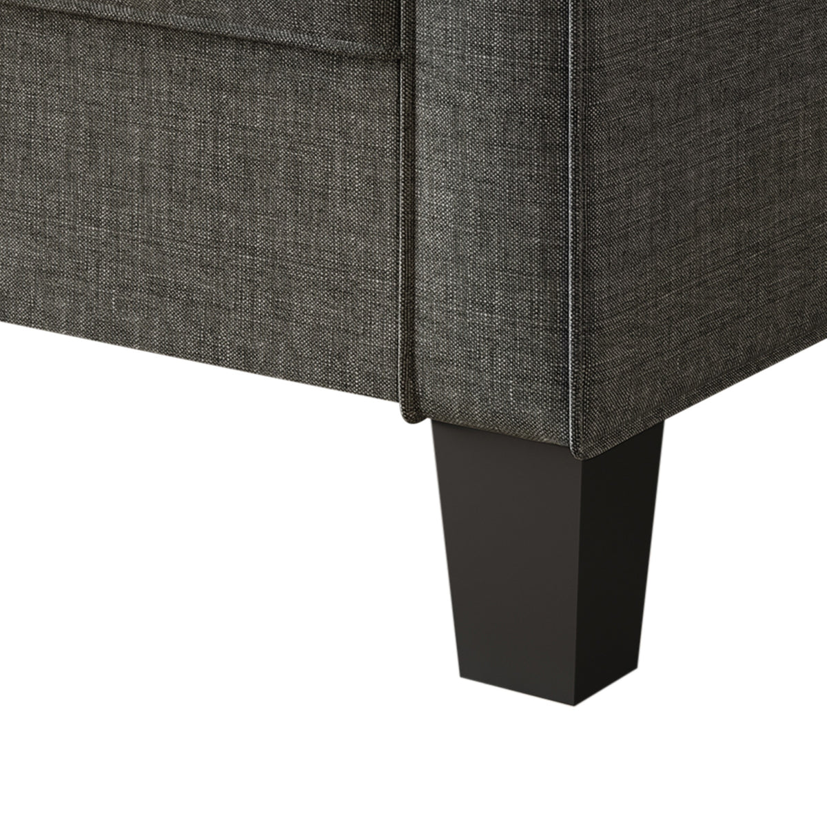 Home Design Marcia 3-Piece Square Arm Living Room Furniture Set with Armchair, Loveseat and Sofa, Gray