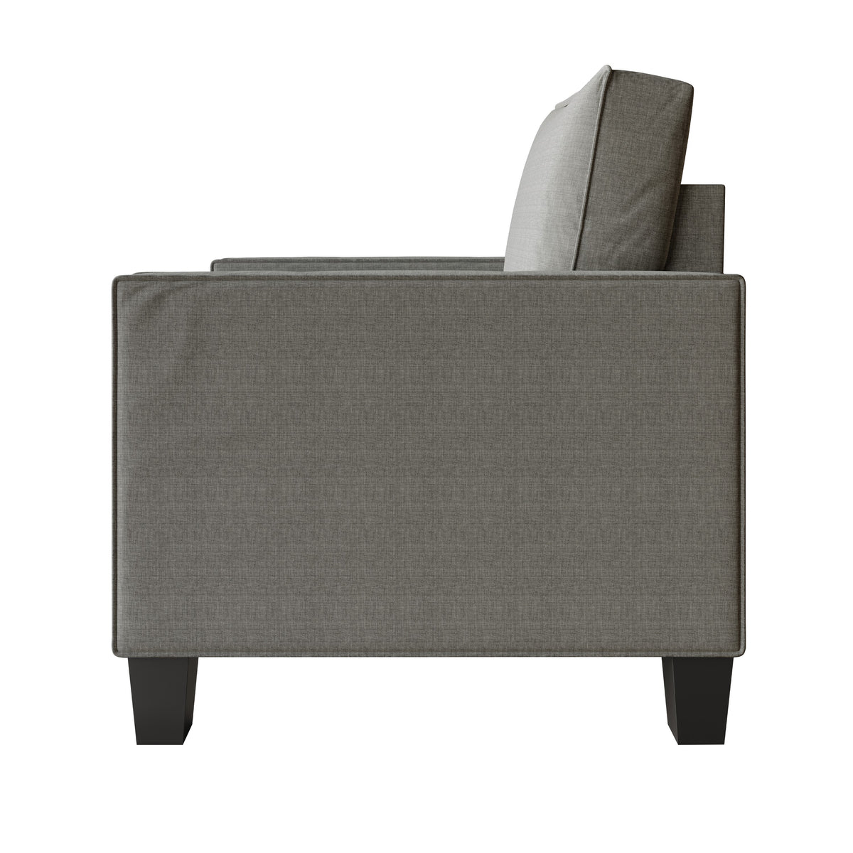 Home Design Marcia 3-Piece Square Arm Living Room Furniture Set with Armchair, Loveseat and Sofa, Gray
