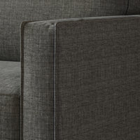 Home Design Marcia 3-Piece Square Arm Living Room Furniture Set with Armchair, Loveseat and Sofa, Gray