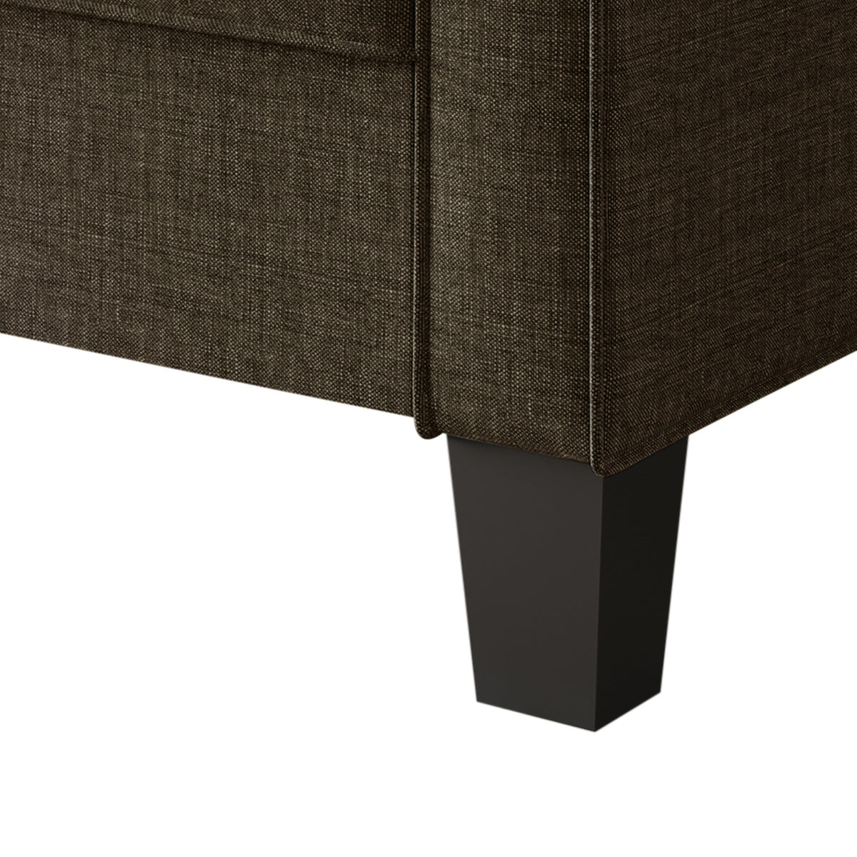 Home Design Marcia 3-Piece Square Arm Living Room Furniture Set with Armchair, Loveseat and Sofa, Brown