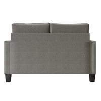 Home Design Marcia 3-Piece Square Arm Living Room Furniture Set with Armchair, Loveseat and Sofa, Gray