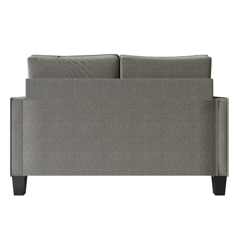 Home Design Marcia 3-Piece Square Arm Living Room Furniture Set with Armchair, Loveseat and Sofa, Gray