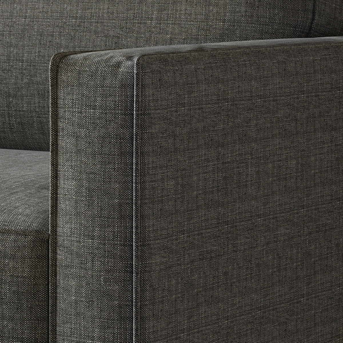 Home Design Marcia 3-Piece Square Arm Living Room Furniture Set with Armchair, Loveseat and Sofa, Gray