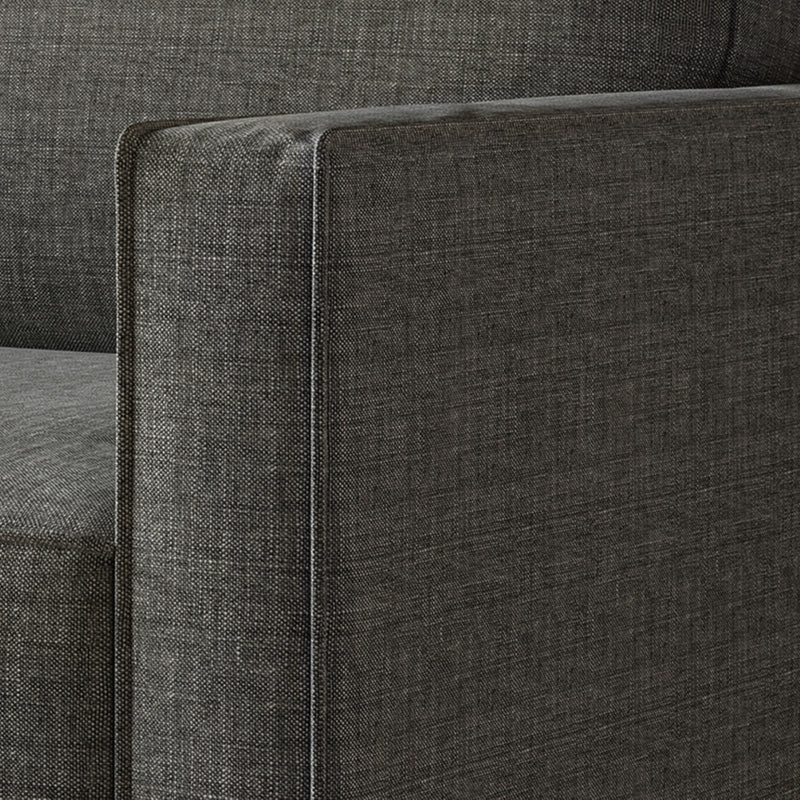 Home Design Marcia 3-Piece Square Arm Living Room Furniture Set with Armchair, Loveseat and Sofa, Gray