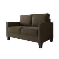 Home Design Marcia 3-Piece Square Arm Living Room Furniture Set with Armchair, Loveseat and Sofa, Brown