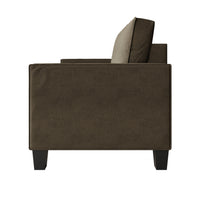 Home Design Marcia 3-Piece Square Arm Living Room Furniture Set with Armchair, Loveseat and Sofa, Brown
