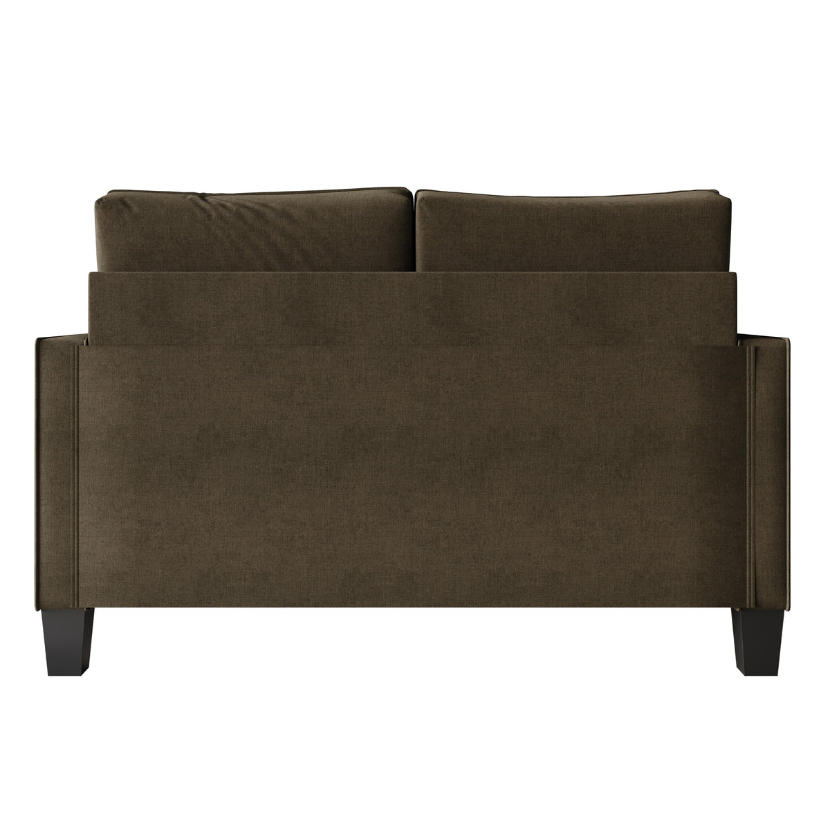 Home Design Marcia 3-Piece Square Arm Living Room Furniture Set with Armchair, Loveseat and Sofa, Brown